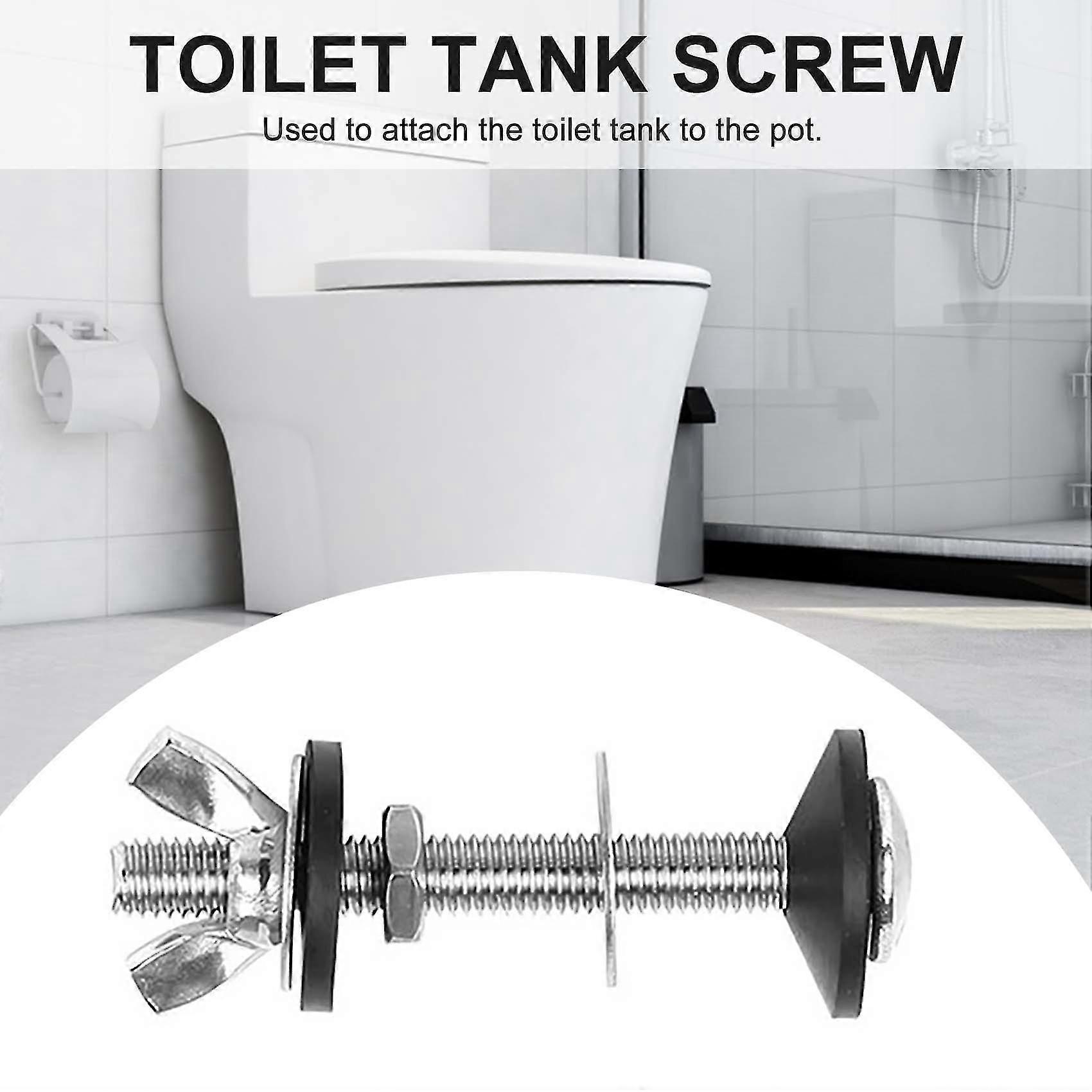 Kit Boulons Réservoir WC Acier Inoxydable - Lot De 2, Vis De Fixation Toilettes Avec Joints (70 Mm)