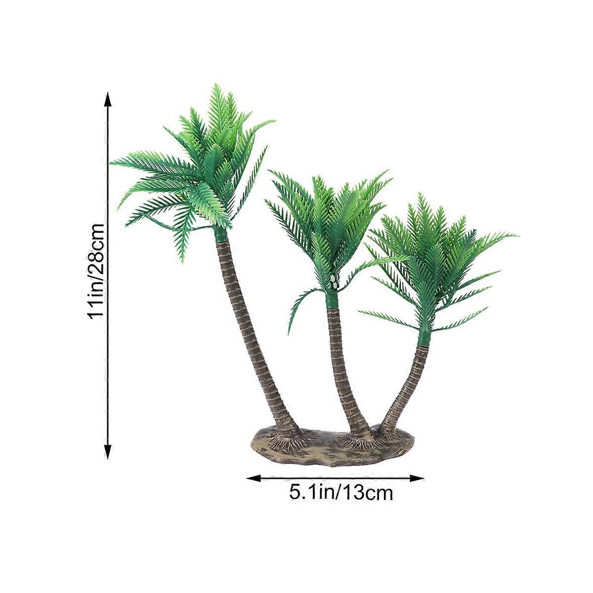 Mini Scenery Plastic Coconut Palm Trees for Kids Playing 6Pcs Green Toy Set