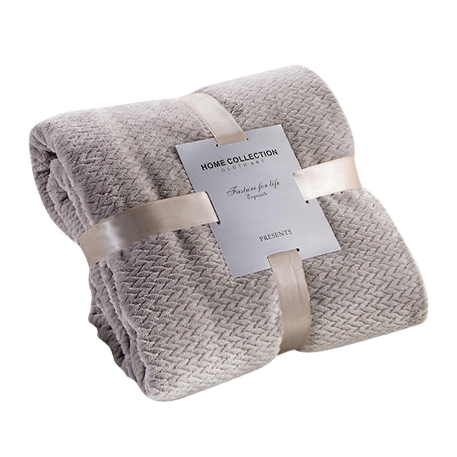 Nayueo 100x70cm Soft Plush Sleeping Blanket, Lightweight Hollow Ash Blanket Compatible with Sofa, Bed for Hugging, Home Textiles