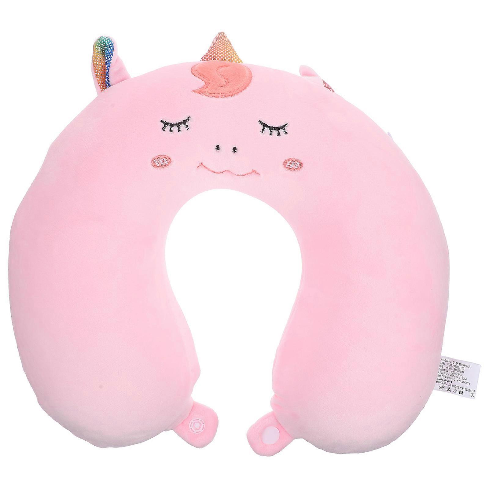 U-Shaped Plush Pillow Unicorn Neck Support Pillow for Sleeping 2Pcs