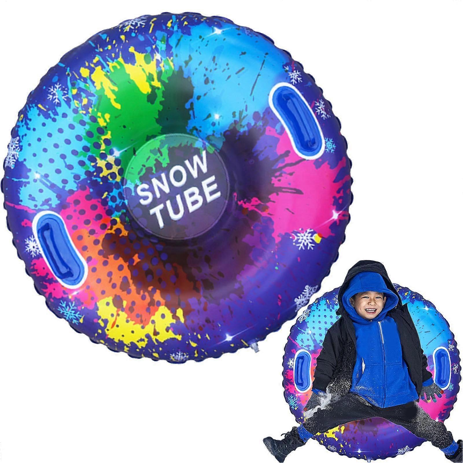 Inflatable Snow Tube PVC Snow Sledge With Handles, HeavyDuty Sledge Tube For Snowboarding