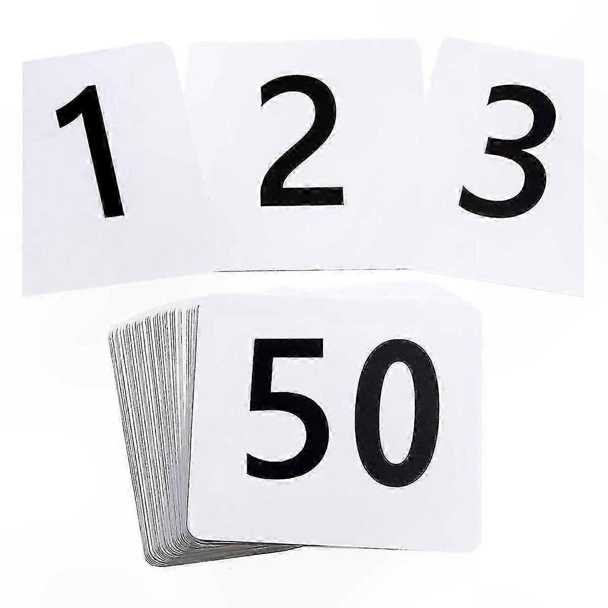 50 Count Table Number Cards, 3.7x4 Inches, Double-Sided for Events, Weddings, and Dining