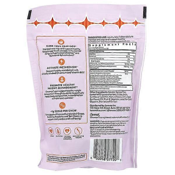 Lemme, Curb, Cravings & Lean Body Mass Support Soft Chews, Mixed Fruit, 30 Individually Wrapped Chews