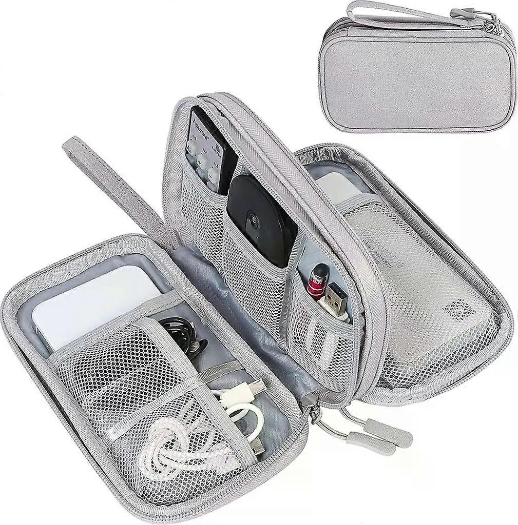 Cable bag, universal organizer for electronics, accessories, A0564 Gray