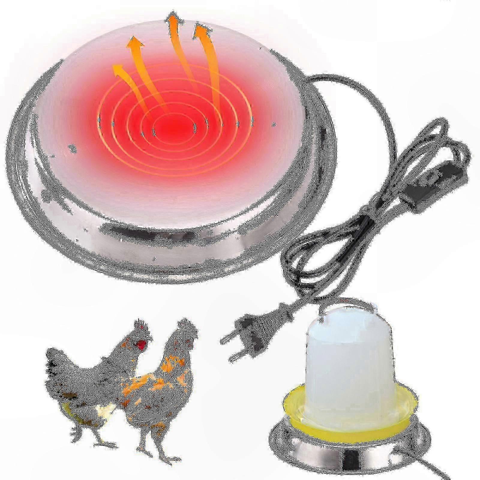 Heated Poultry Water Base for Winter - Chicken Waterer with EU & US Plug Options