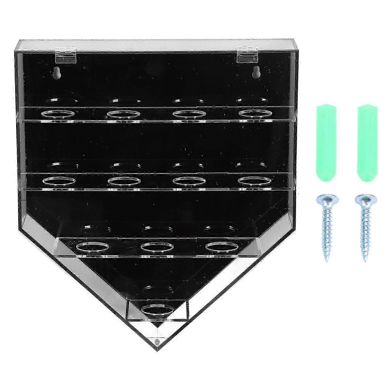 12 Baseball Wall Display Case Black Dustproof Magnetic Acrylic 12 Wall Hanging Ball Display Box for Present