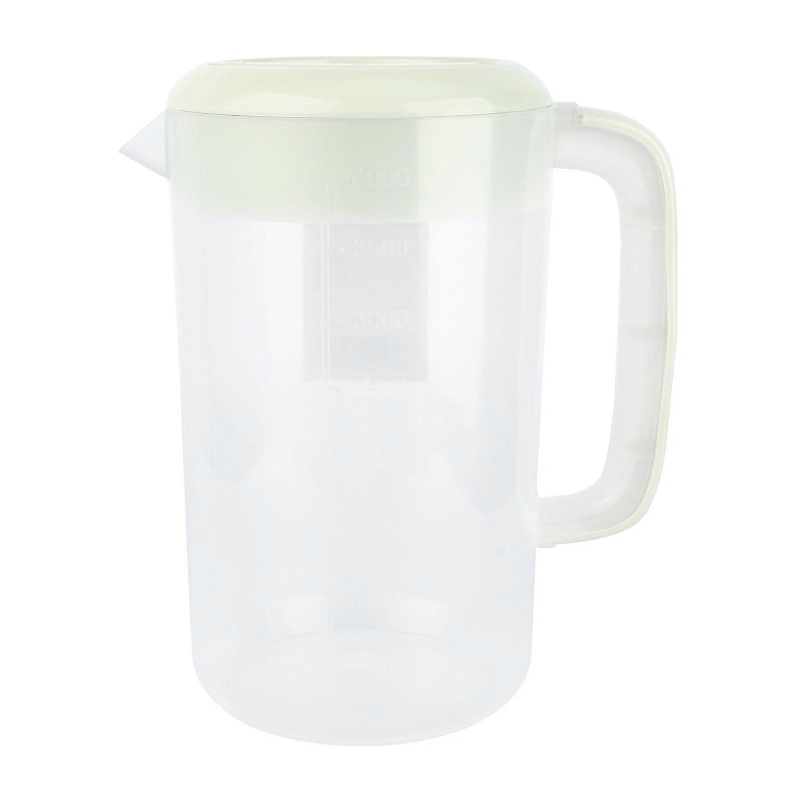 1 pichet en plastique de grande capacité pour jus et eau froide avec couvercle, 4 000 ml