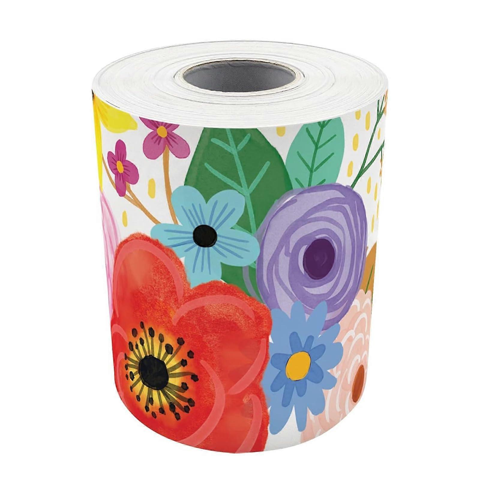 Flower Bulletin Board Border Scalloped Sticker Roll For Classrooms Poster Trim Decor