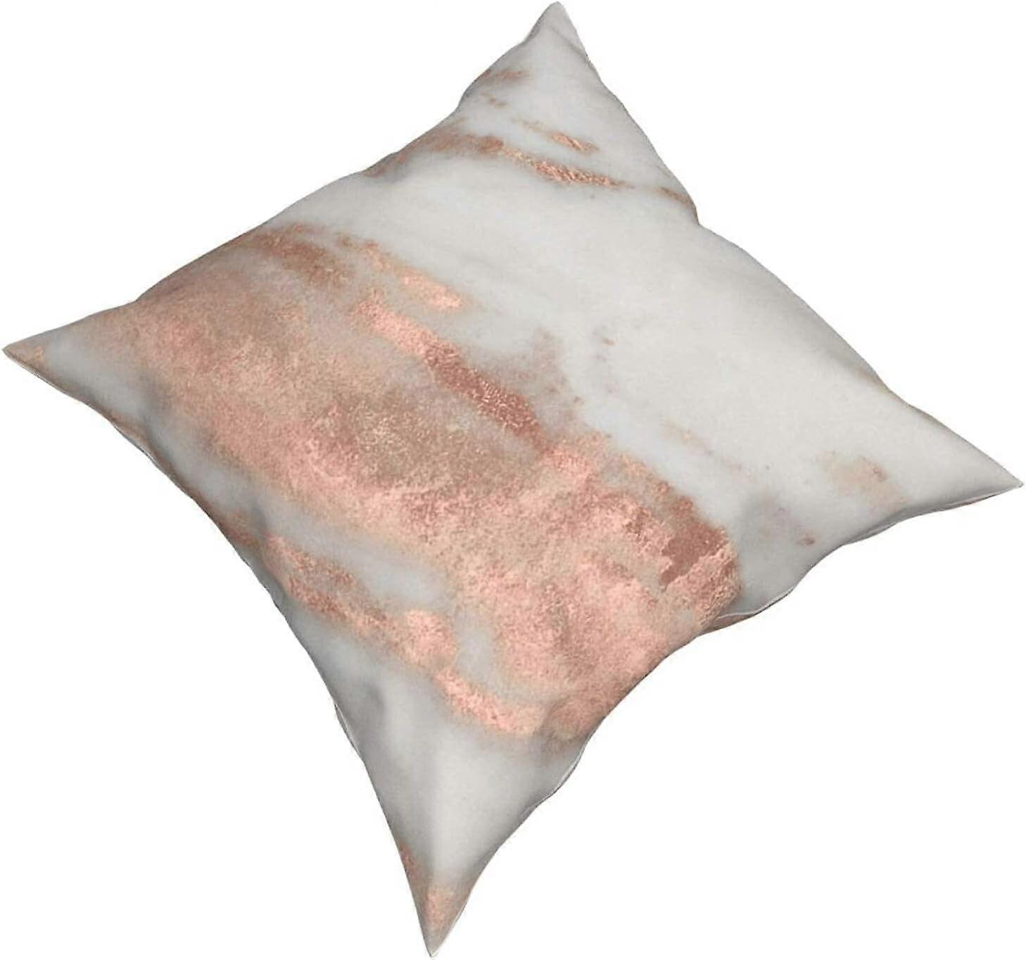 y377大理石ローズゴールドきらめく大理石のタペストリー枕カバーファッションスクエア枕カバークッションカバー装飾スロー枕カバー18 X 18インチ45 X 45 cm -