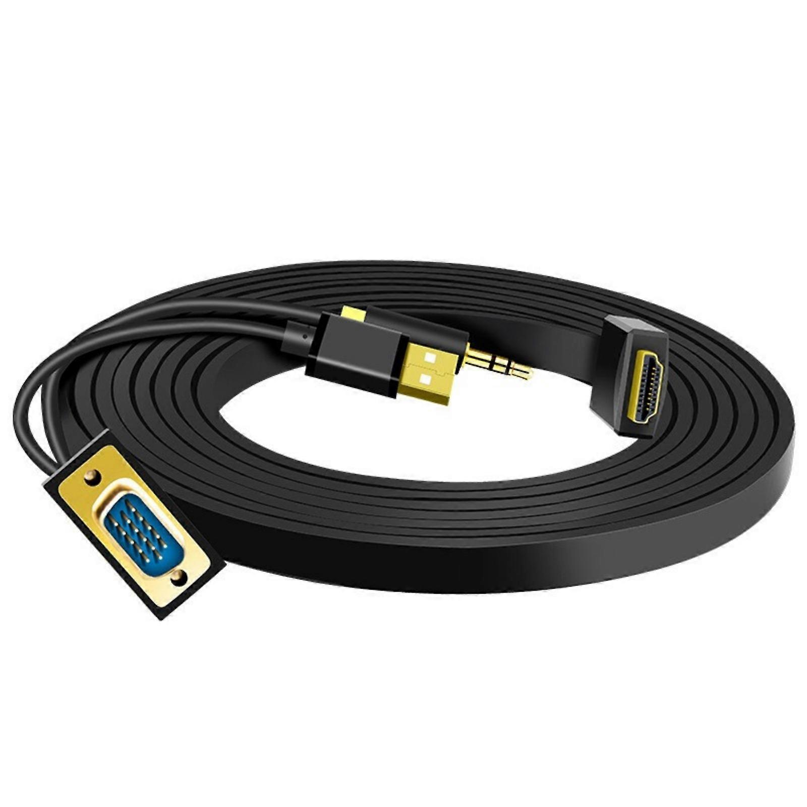 HDTV to VGA Cable HDTV Computer to VGA Monitors Cable Male to Male for Computer Desktop Laptop PC Monitors Projectors Multicolor