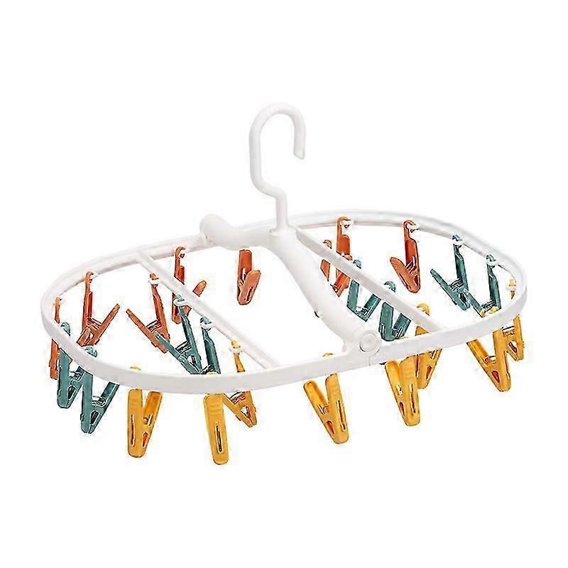 High Quality Foldable Sock Drying Rack, Sock Spinner with 24 Clips for Socks, Lingerie, Ties, Hats, Octopus Folding Clothespin, Clothes Drying Rack
