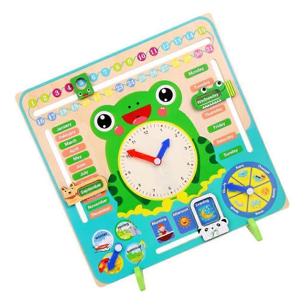 clock calendar wood child learning
