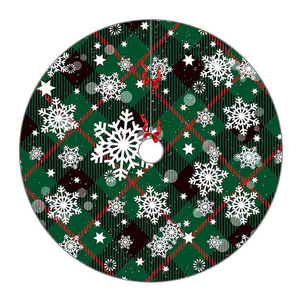 Red Swirl Design Christmas Tree Skirt Polyester Fabric Flowers Pattern Tree Foot Cover Round Shape Material Xmas Tree Mat