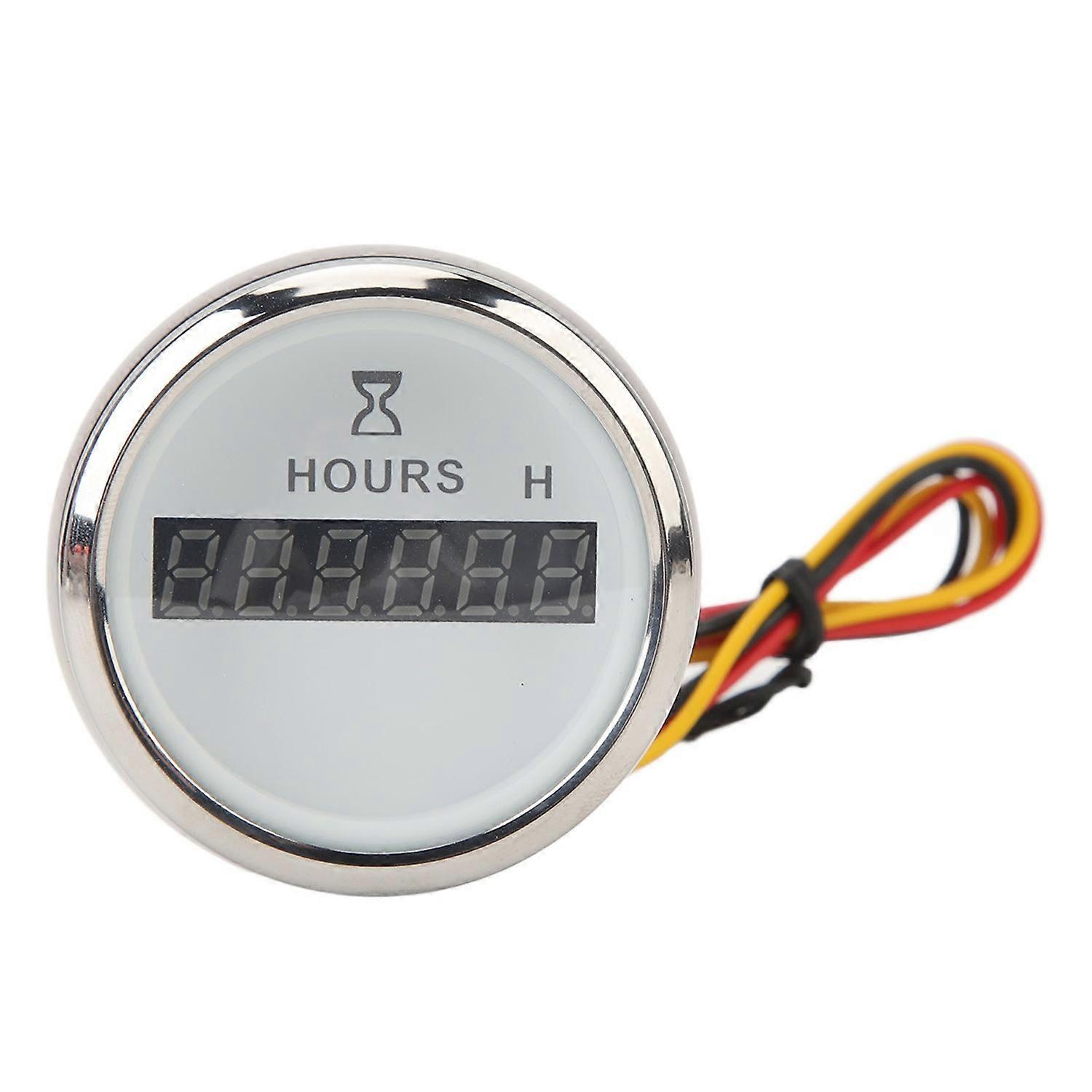 DC 9‑32V 52MM Boat Round Digital Hour Meter High Precise Hourmeter Round Gauge for RVs Yachts Fishin