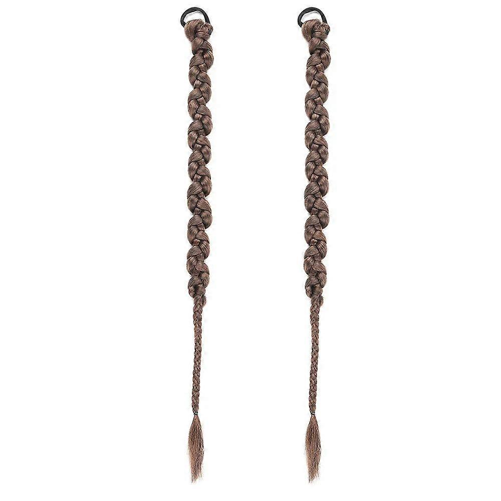 Natural Fake Ponytail Extension TwoPiece Set, Long Twisted Boxing Ponytail, Crochet Braid, Rubber, Color 1B27, 24 Inches