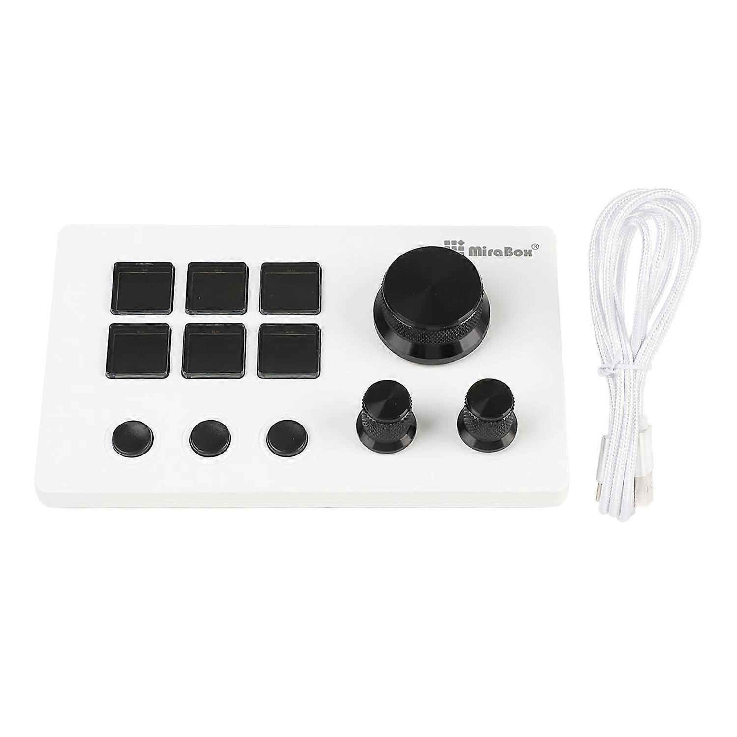 Visual Keyboard with Knobs 6 Keys LCD Custom Button Visual Keyboard for OBS for Twitch for OS X PC W