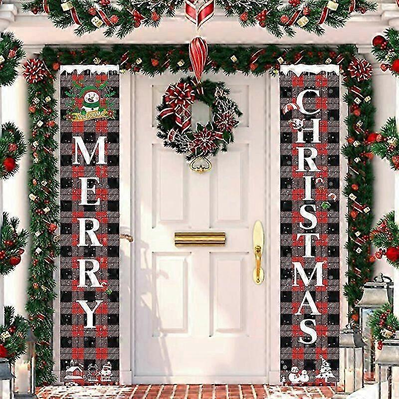 Christmas Banner, Christmas Door Banner, Christmas Porch Sign Banner, Christmas Porch Sign Banner, Merry Christmas Welcome Banner, for Christmas Door