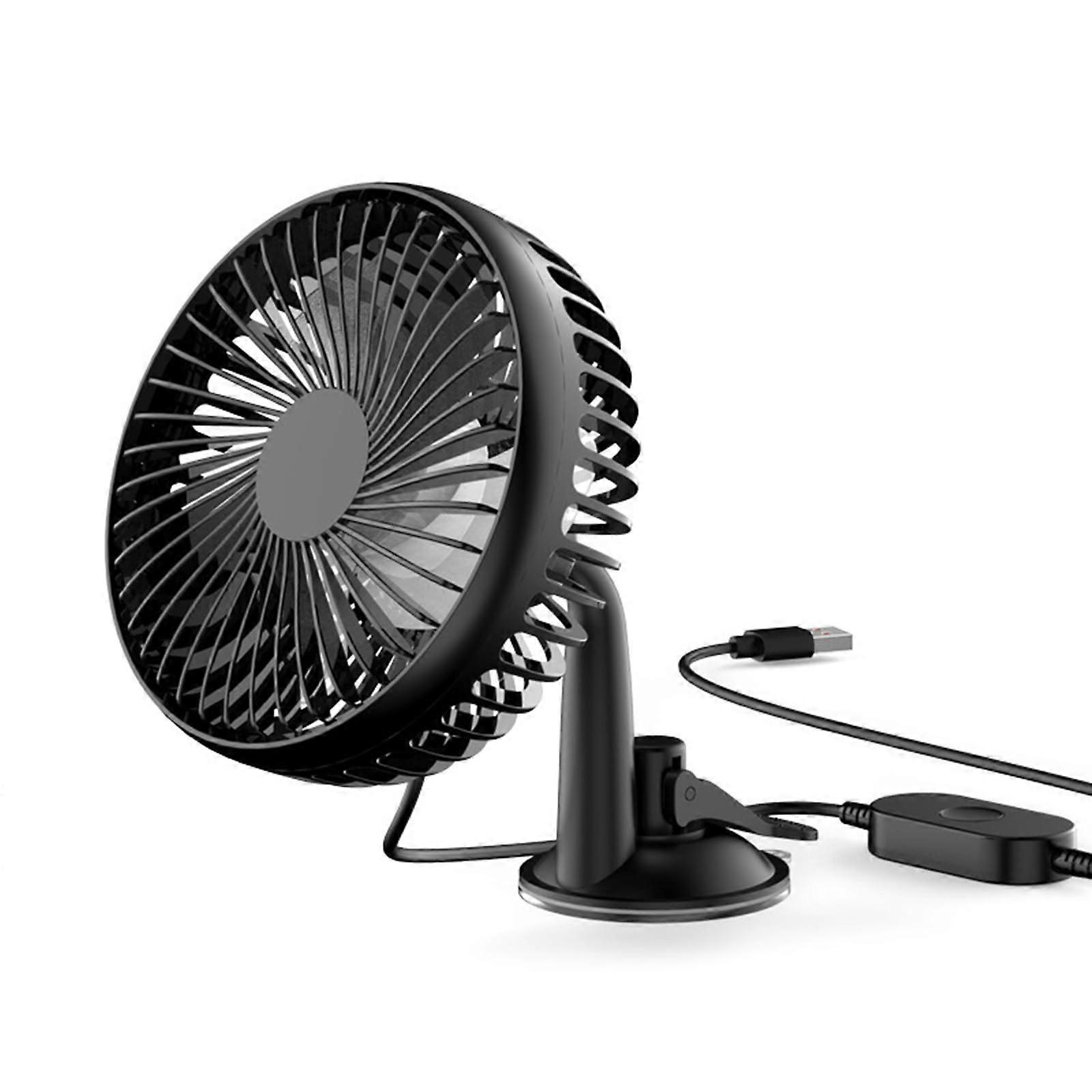 USB Clip On/Suction Cup Fan, Portable USB Desk Fan With 3Speed Settings, 360 Rotation For Car Home Office