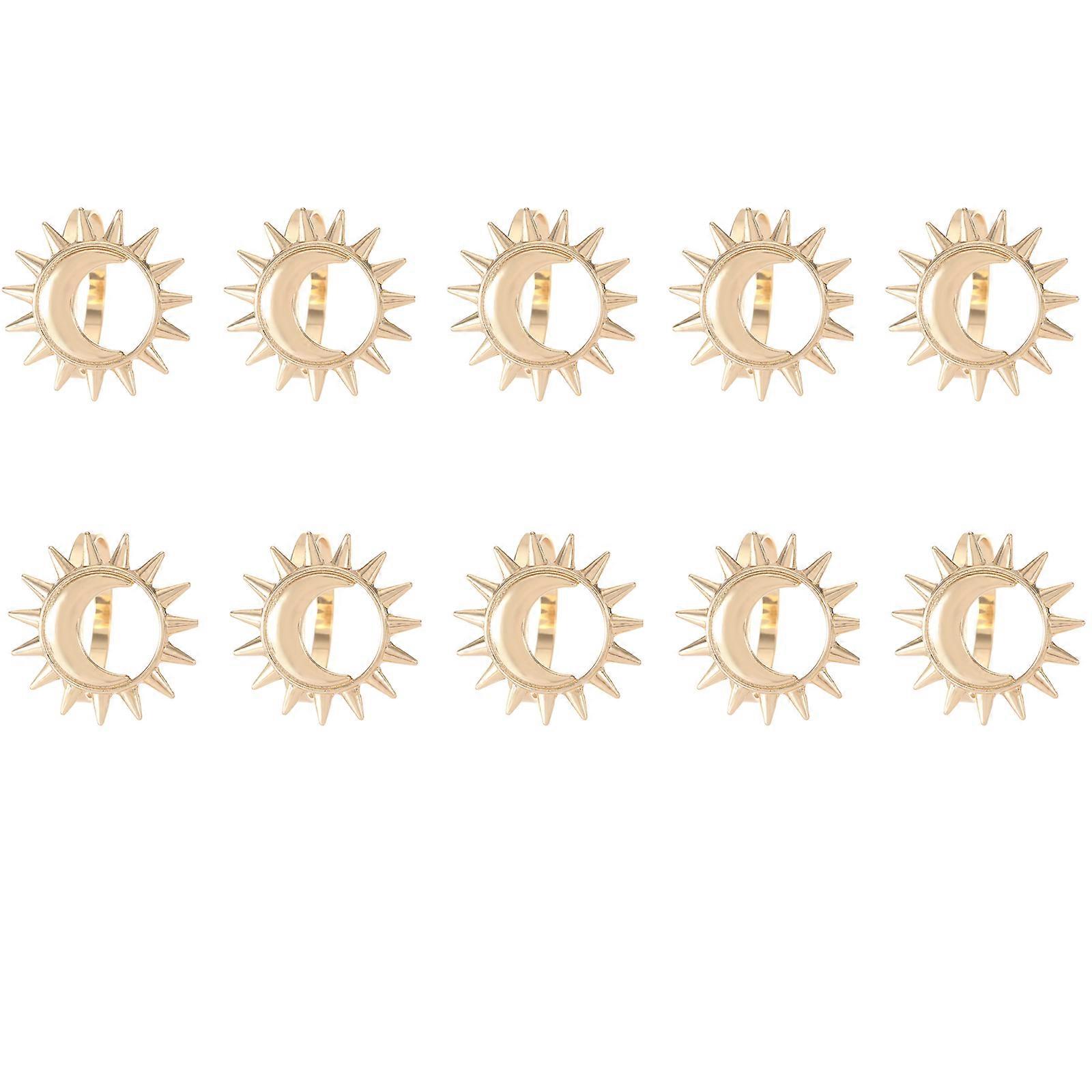Sun Moon Pattern Napkin Fasteners Rustproof Metal Tableware Accessories Elegant Dinner Party Napkin Holders Multicolor