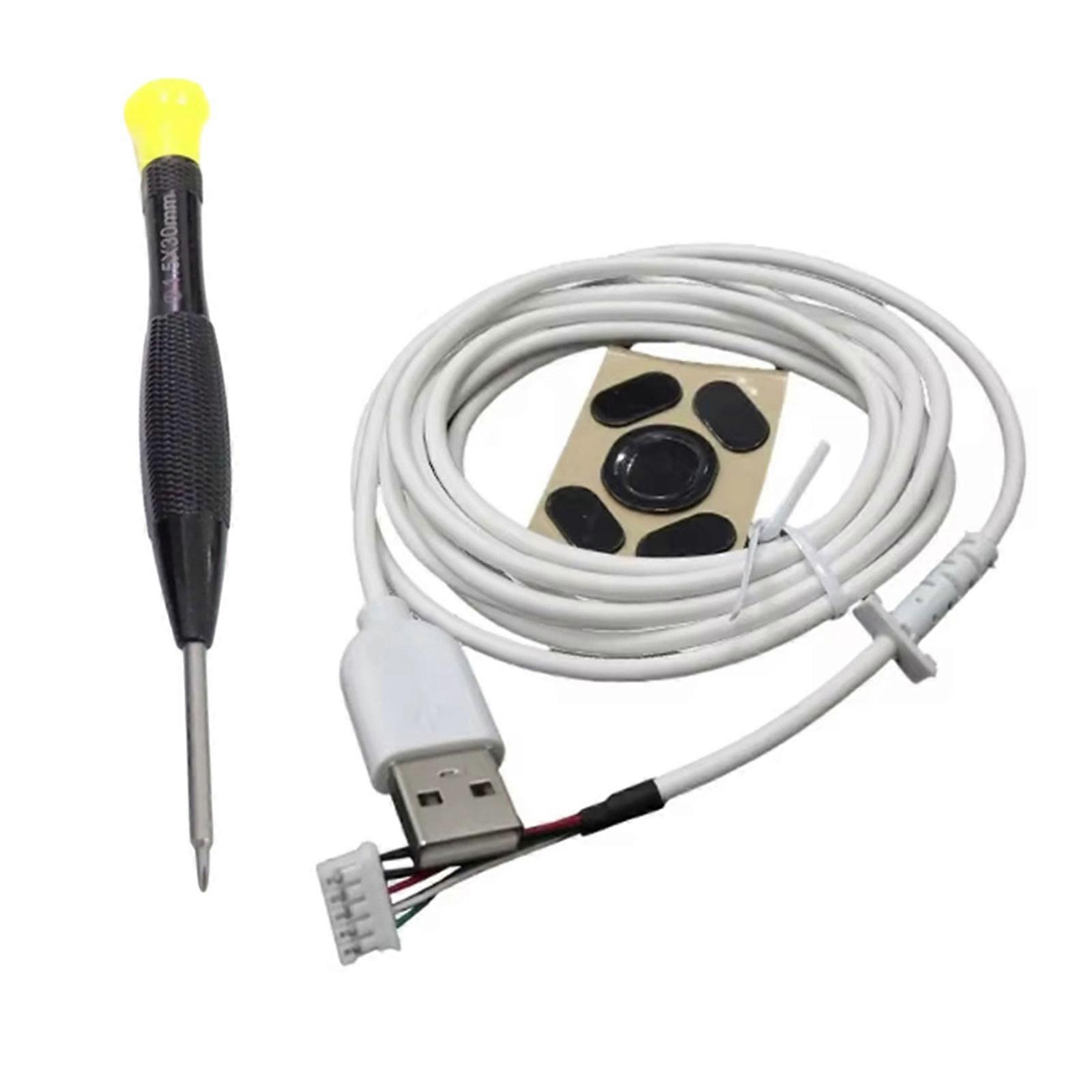 Replacement Set With Rubber Cable Mouse Feet Screwdriver for G102 Enhances Control Maintenance Tools  White