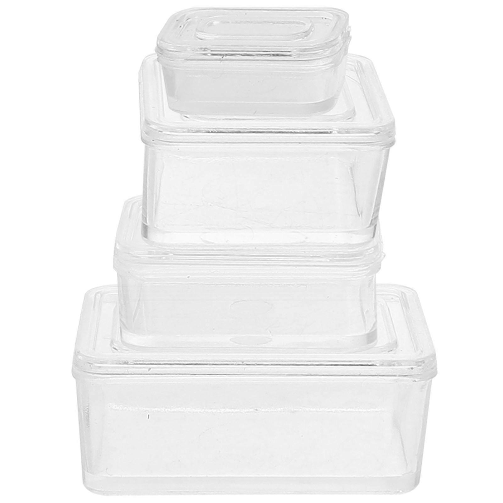 Miniature Simulation Bento Box for Decoration 1Set Transparent Plastic