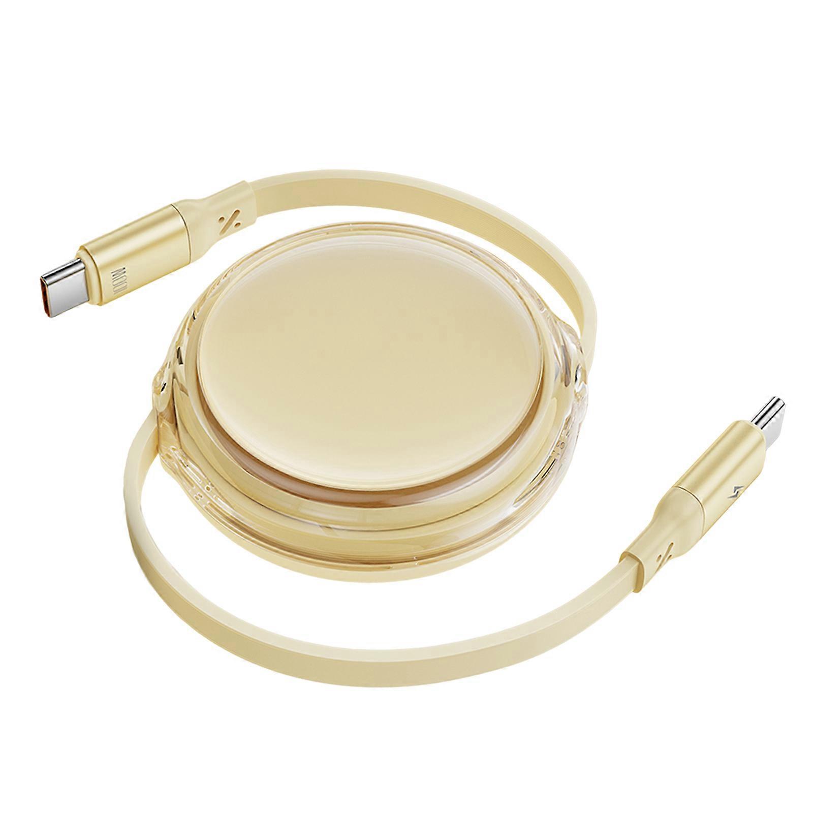 USB C Charging Cable 100W Quick Charge 480Mbps Data Transfer Telescopic Design for Mobile Device  Yellow