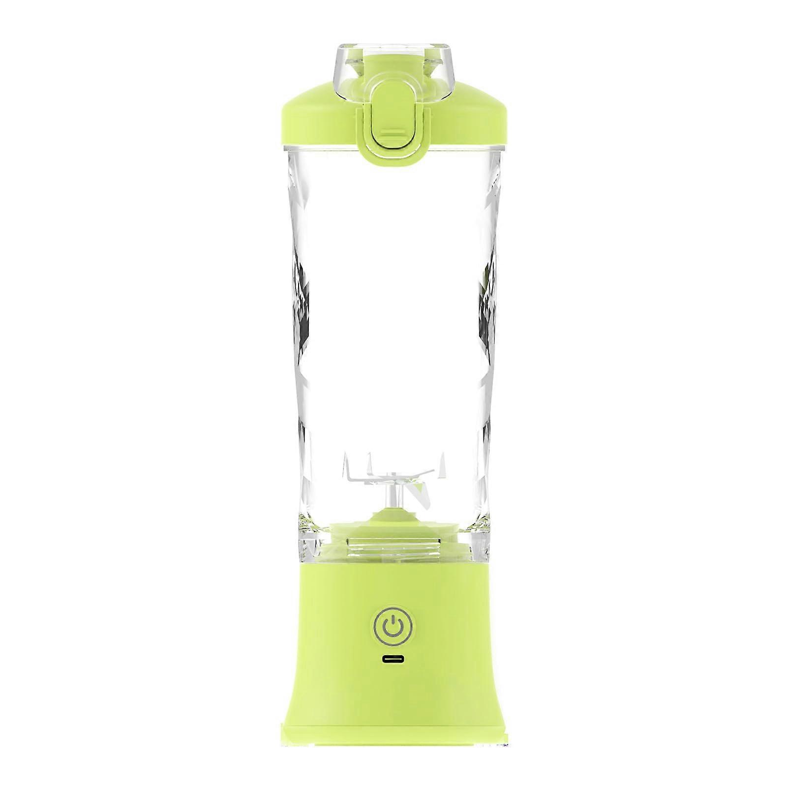 Portable USB Rechargeable Blender 600ml Smoothie Maker Cup for Travel and Office Fluorescent Yellow