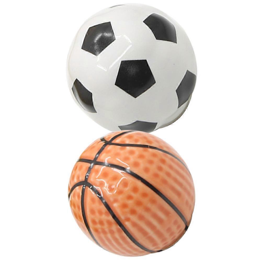 Ceramic Football Basketball Knobs for Drawer Pull Handles 2Pcs