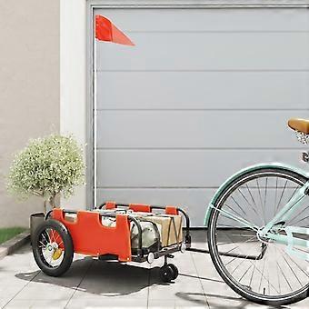 Bicycle Trailer Orange Oxford Fabric and Iron