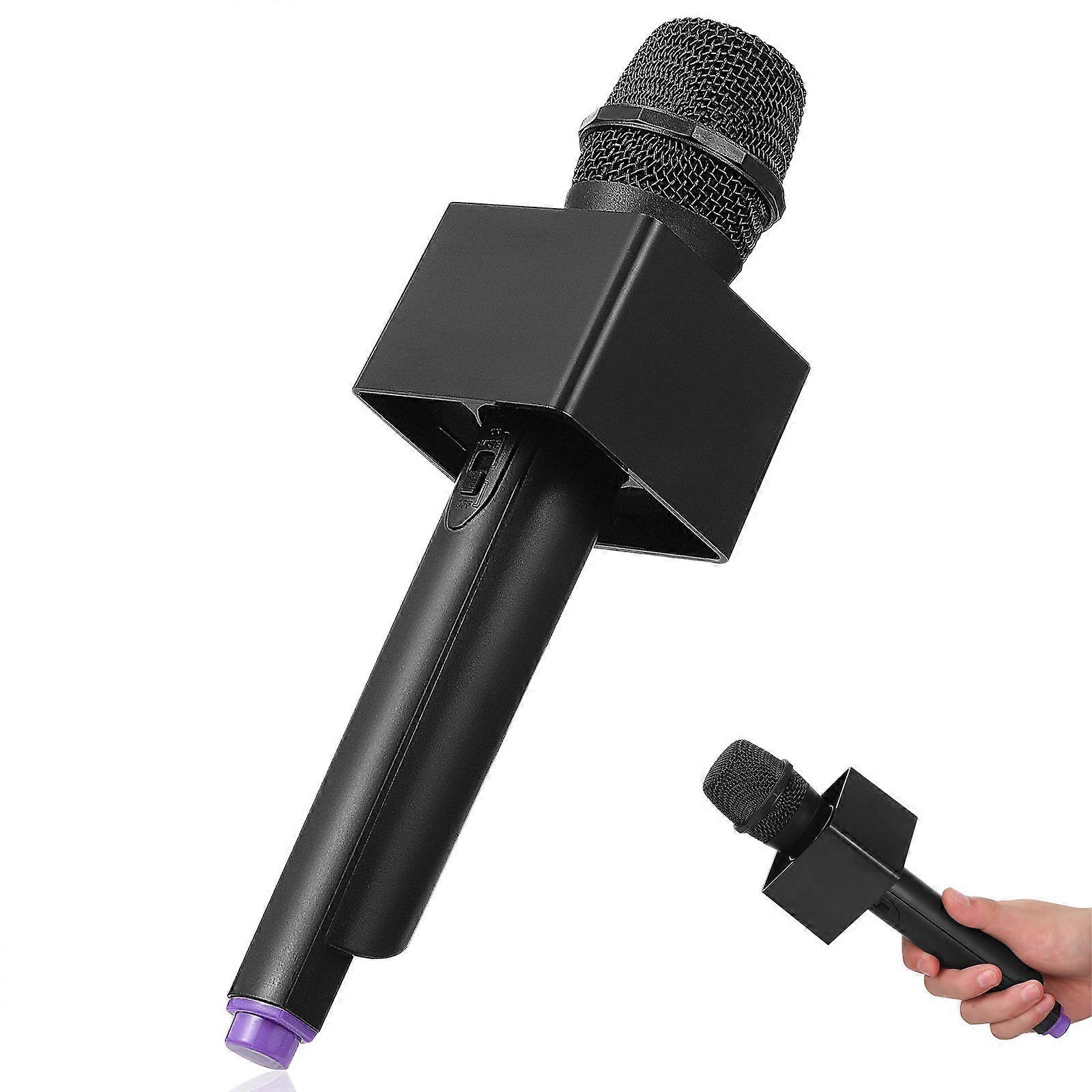 Microphone Toy Simulation Microphone Toy with Microphone Flag Station Prop for Party Pretend Play Stage