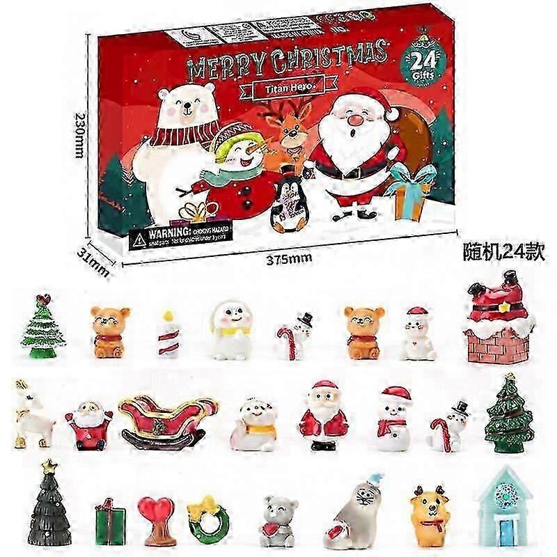 24pcs blind box Christmas advent calendar gift box Minecraft building block toys countdown small ornaments
