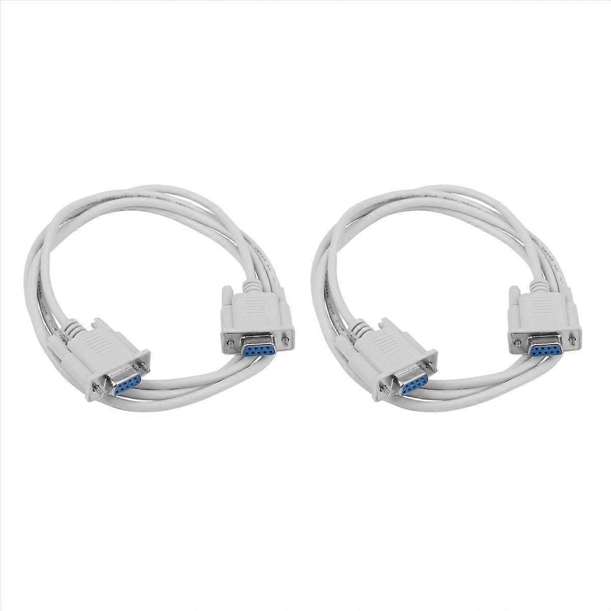 2PC 5Ft F / F Serial RS232 Null Modem Cable Female to Female DB9 FTA Connection 9 Pin Data COM Cable