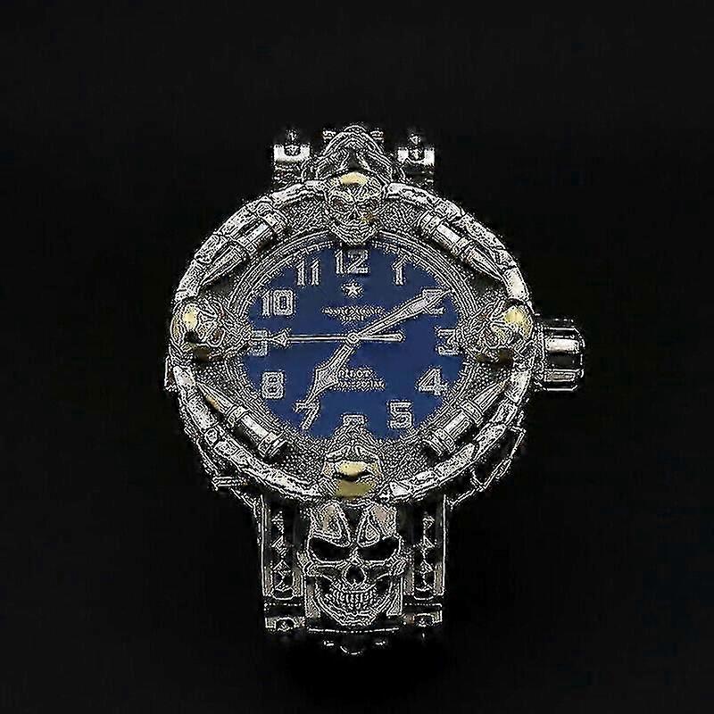 Skull Watch for Men - Halloween Electronic Gift Gold Dial