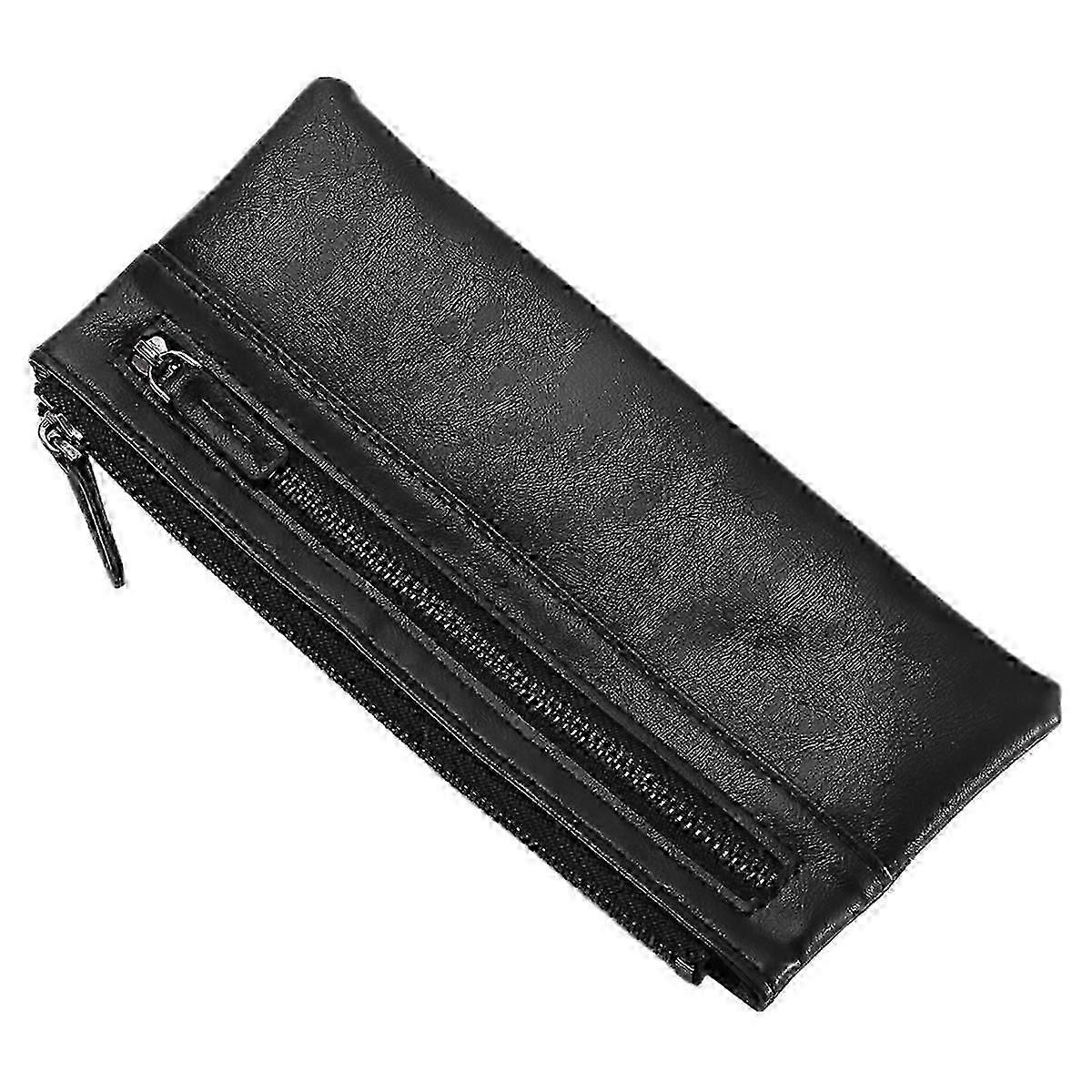 Men's Long PU Leather Wallet, Black, Multiple Compartments