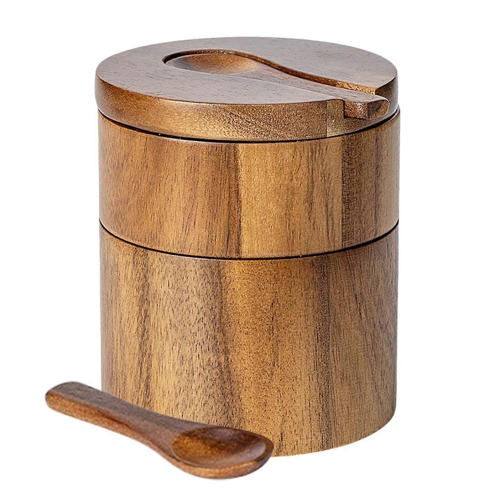 Wooden Spice Jar with Airtight Seal Keeps Spices Fresh for Kitchen Storage
