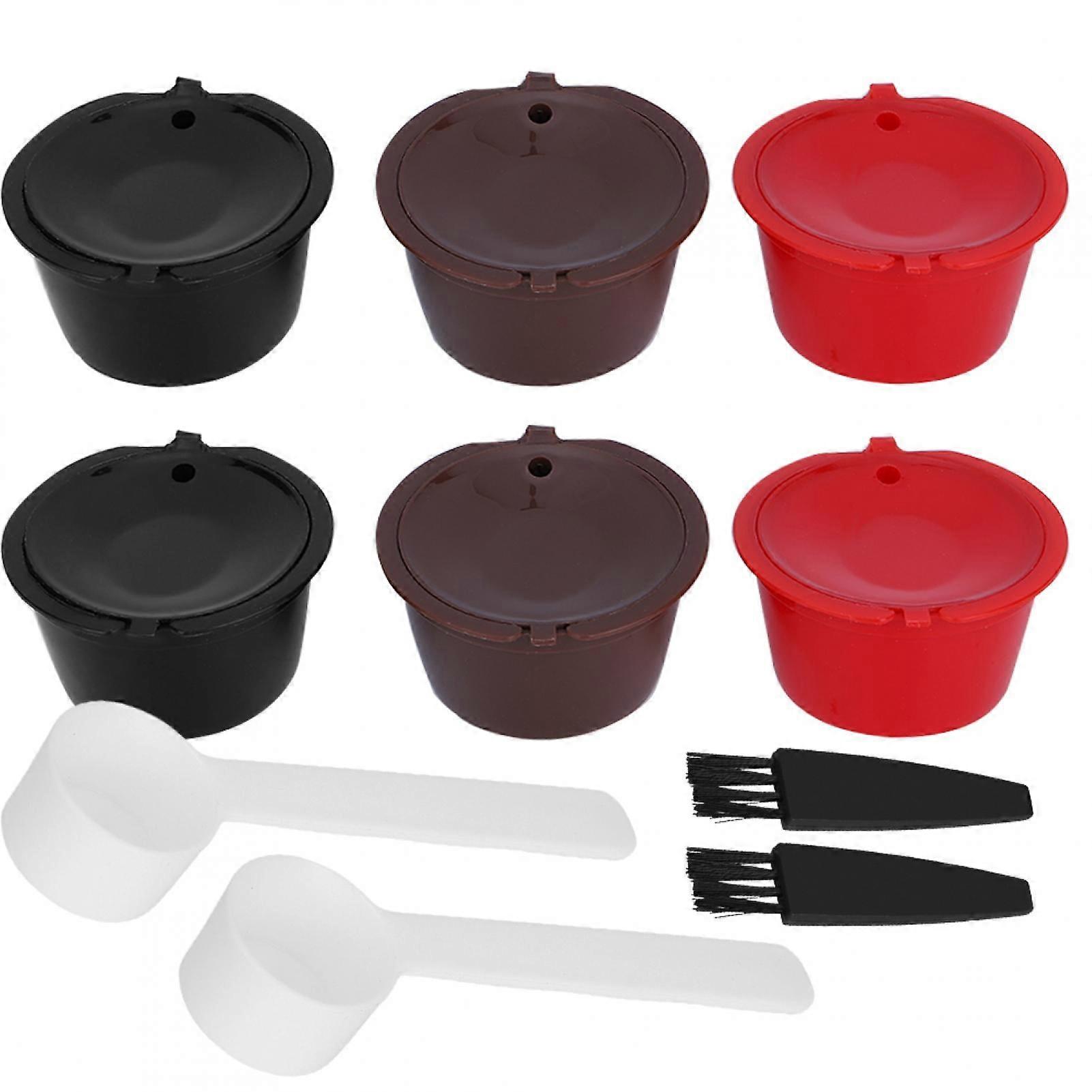 Reusable k Cup Coffee Filters, Reusable Refillable Coffee Capsule Filter Cup with Spoon Brush Set Cafe Tools for Coffee Makers