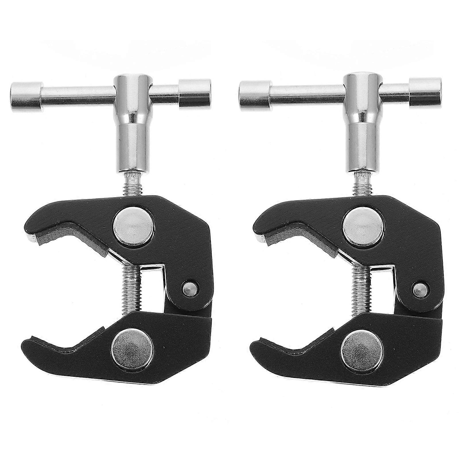 Crab Claws Multifunction Large Rod Clamp for Camera 3/8 Thread Mount Hooks 2 PCS