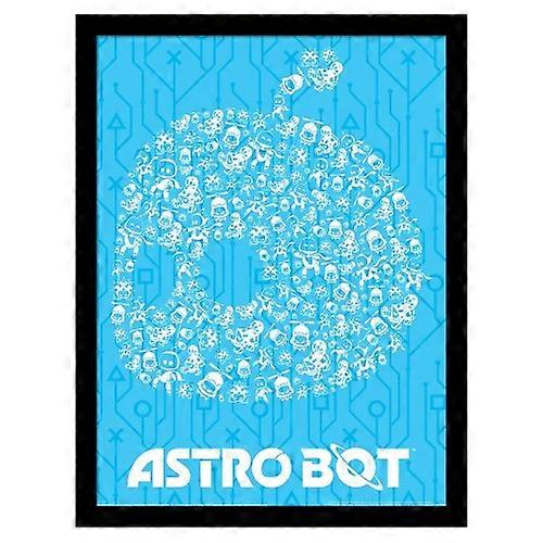 Astro Bot Mosaic Framed Poster