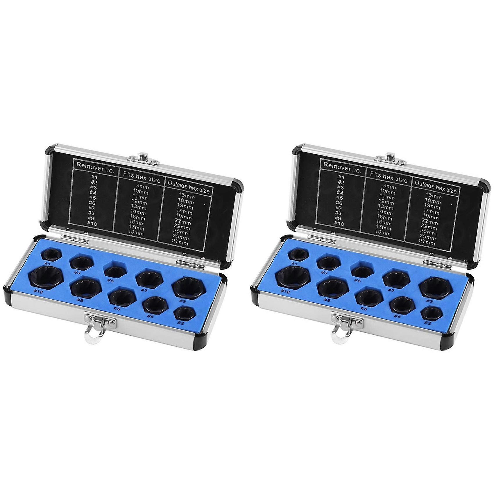 20Pcs Drive Socket 9-19mm Nut Stud Extractor Bolt Remover Locking Set Threading Tools Kit