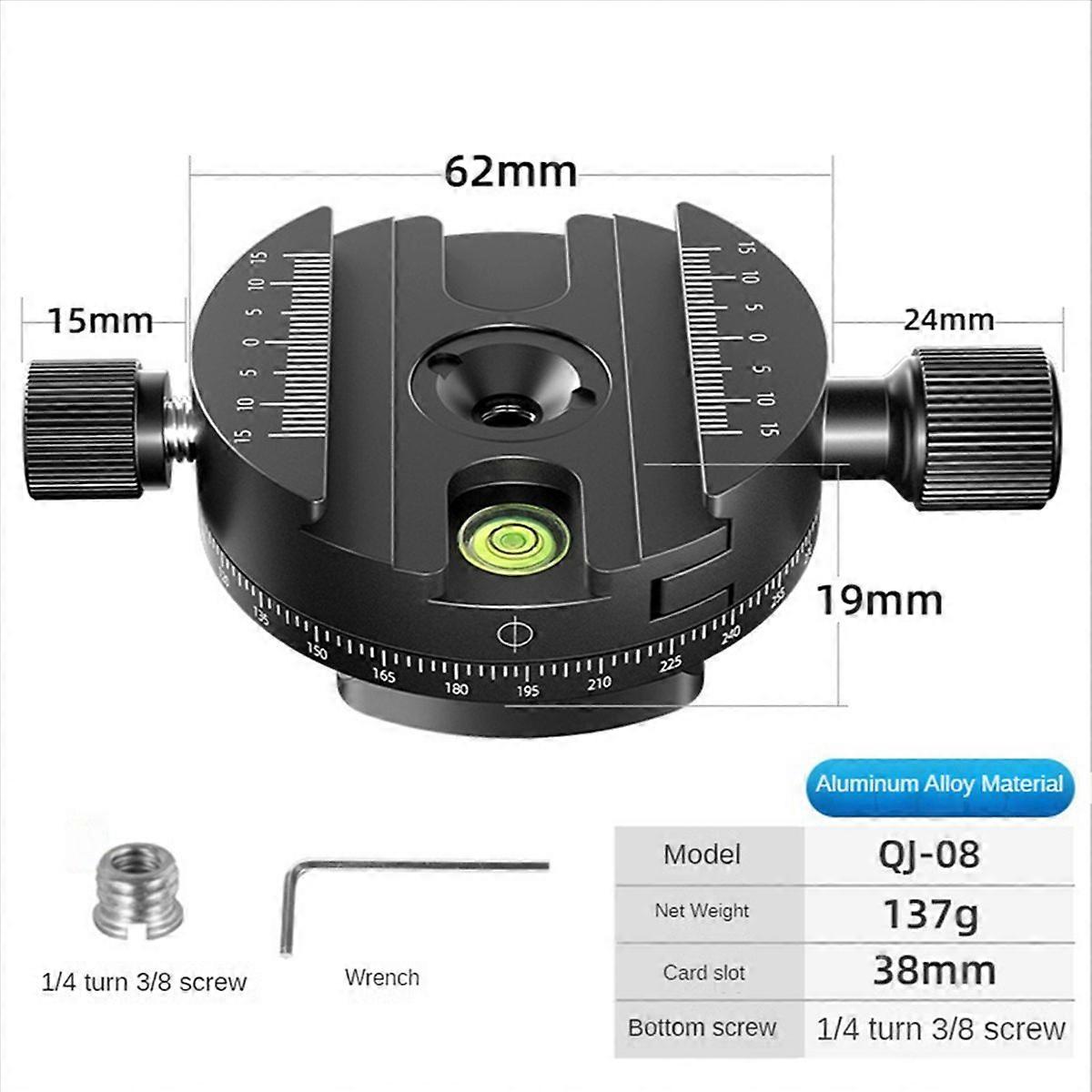 Panoramic Rotating Quick Release Plate Clamp Tripod Gimbal