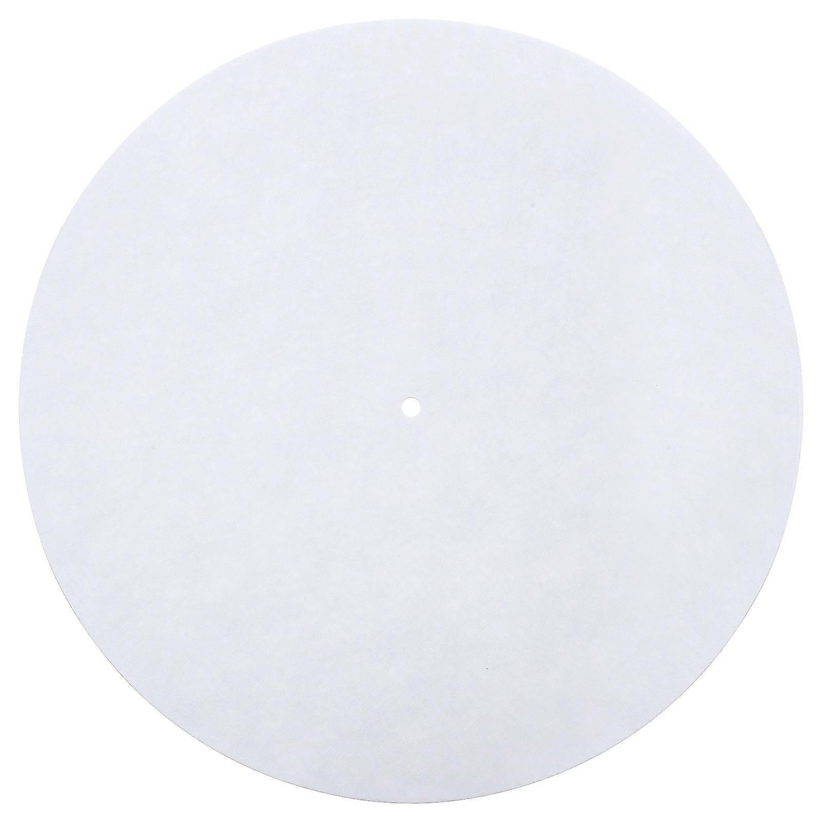 Turntable Platter Mat Pad Anti-static Record Players Mat Anti-vibration Wool Mat(White)