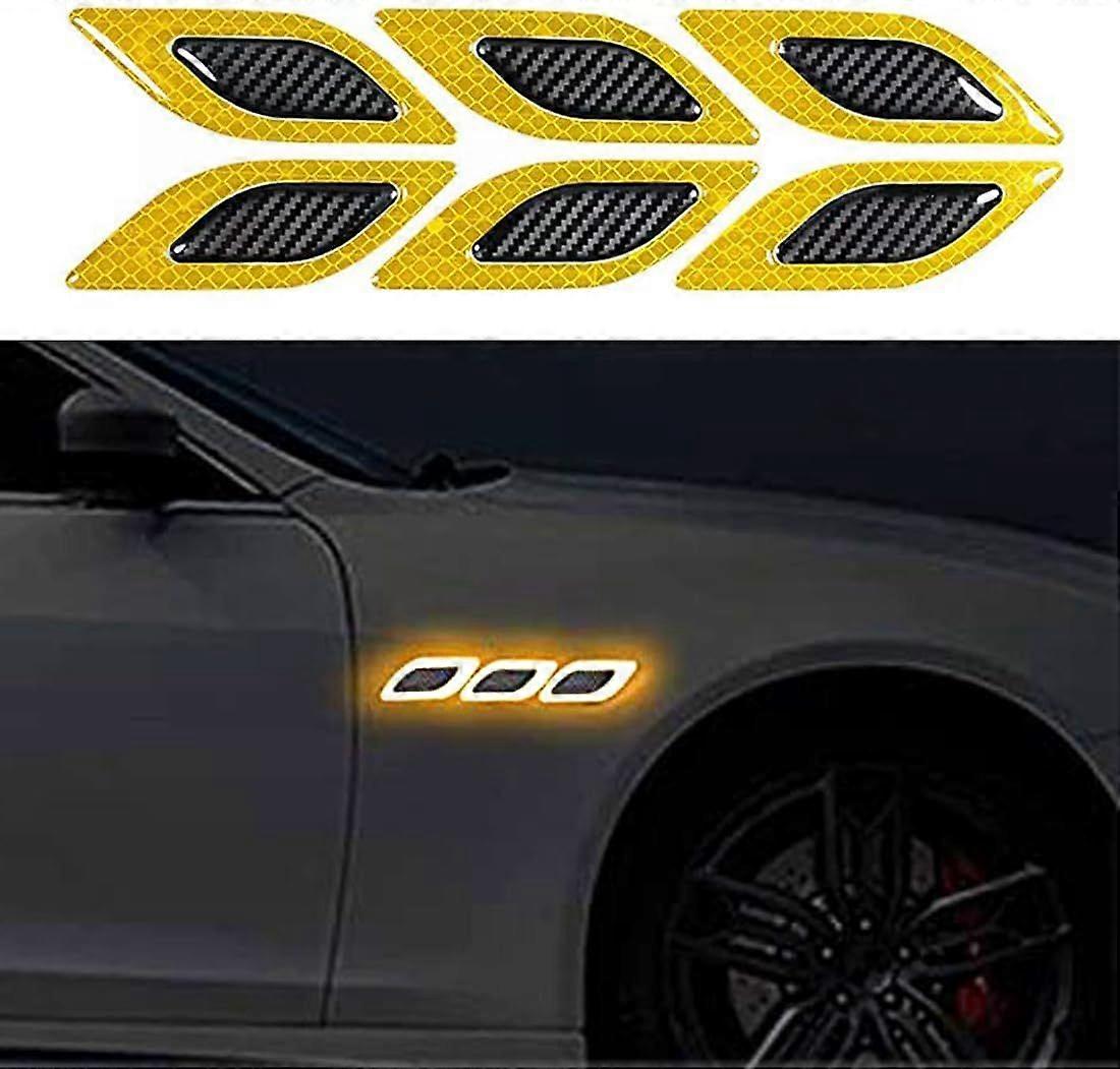 6 PCS Autocollant 3D for flashing, Autocollant for the vehicle, Autocollants for high visibility for the vehicle SUV (Jaunec)