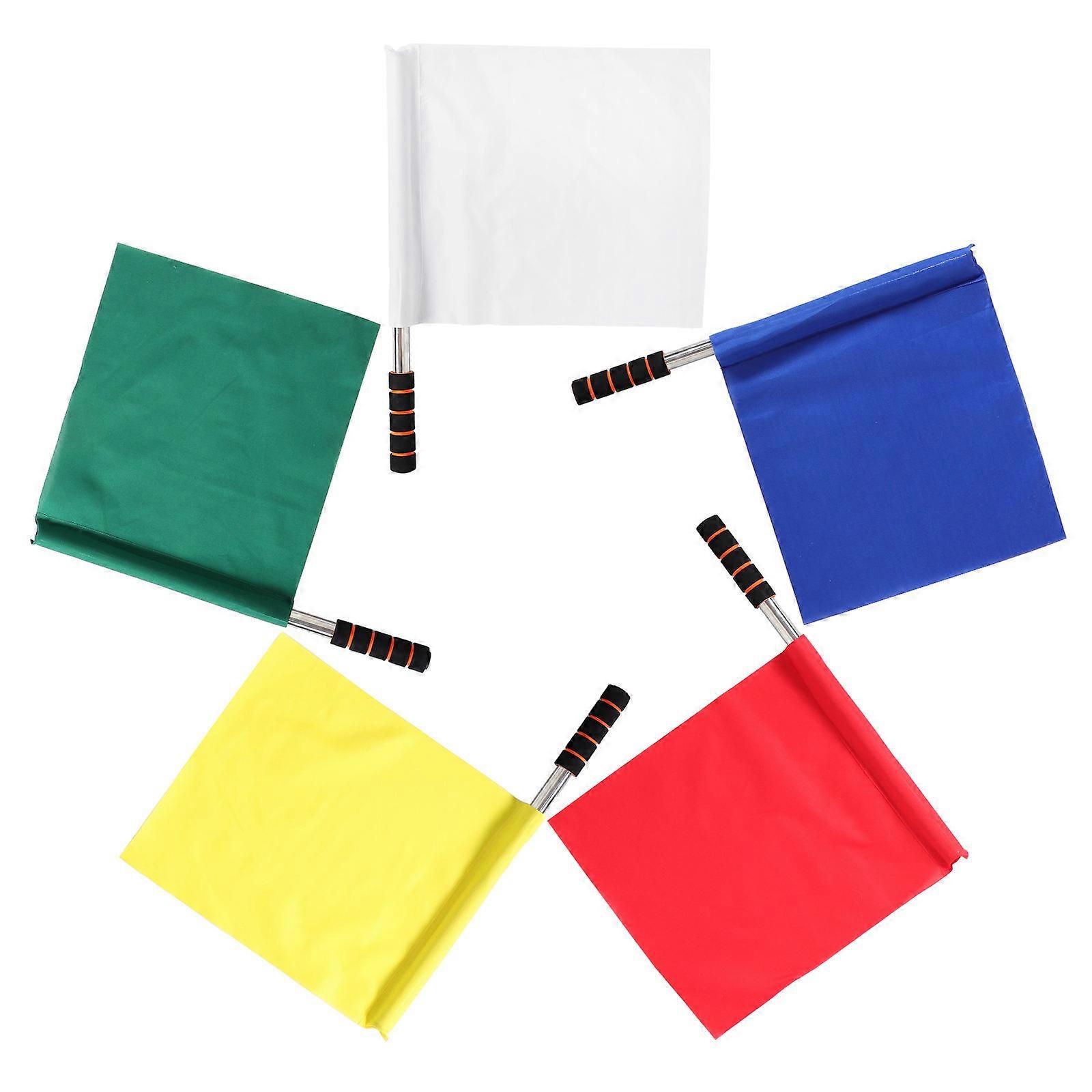 Essential Official Flags Set For Sports With Stainless Steel Pole Rectangular Shape 5Pcs