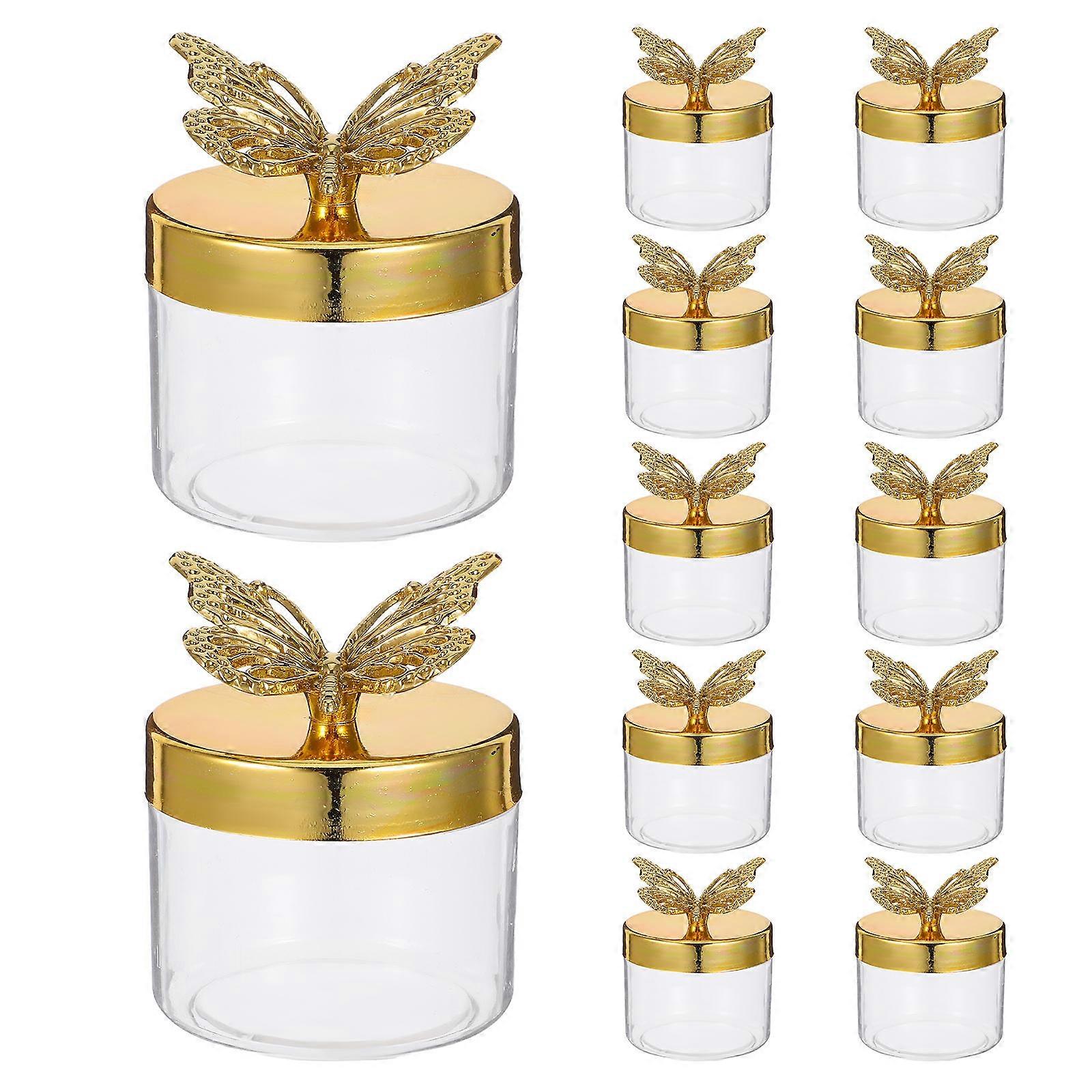 Plastic Wedding Candy Container Boxes with Butterfly Lid 12Pcs for Storage