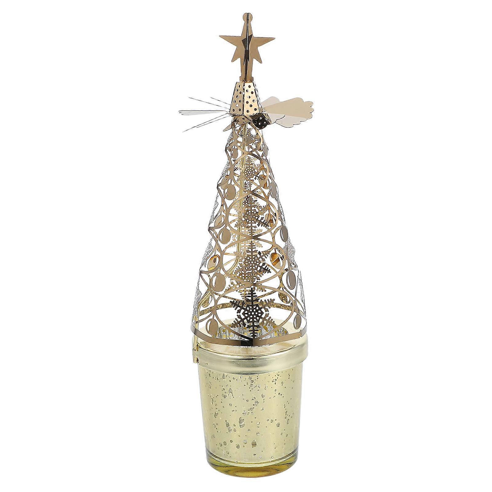 Golden Metal Spinning Candlestick Christmas Table Decor