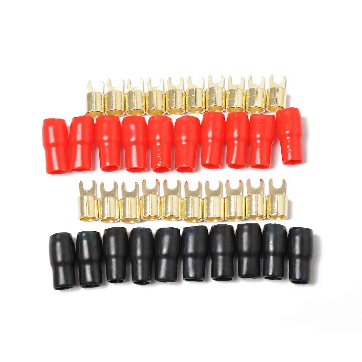4 Gauge Copper Gold Plated Spade Terminal for Connecting 10Pairs