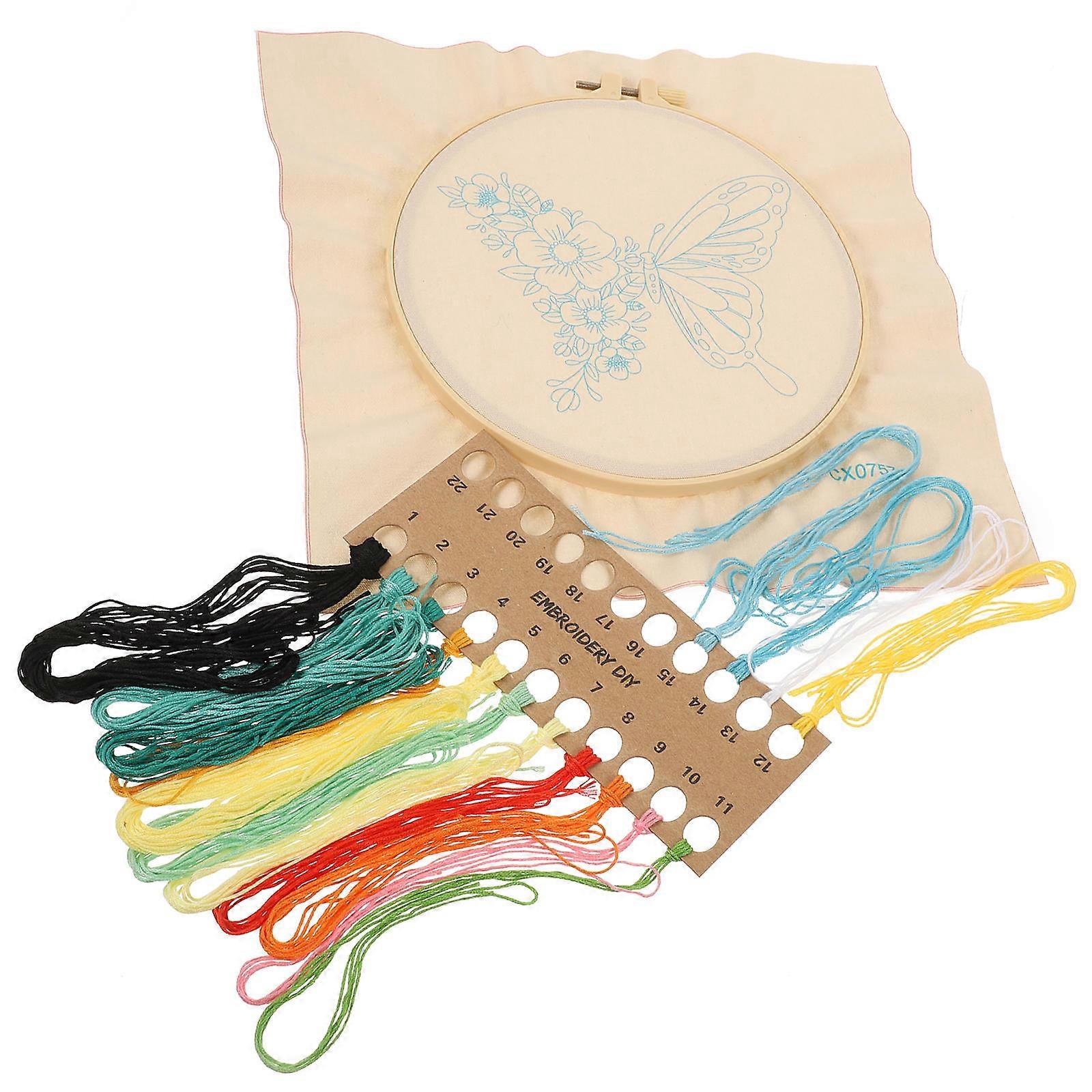 Embroidery Material Kit Embroidery Starter Kit for DIY Craft 1Set