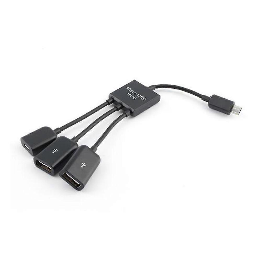 Otg Micro USB Hub Adapter Cable for Cellphone 3Pcs 3 in 1 USB Connector