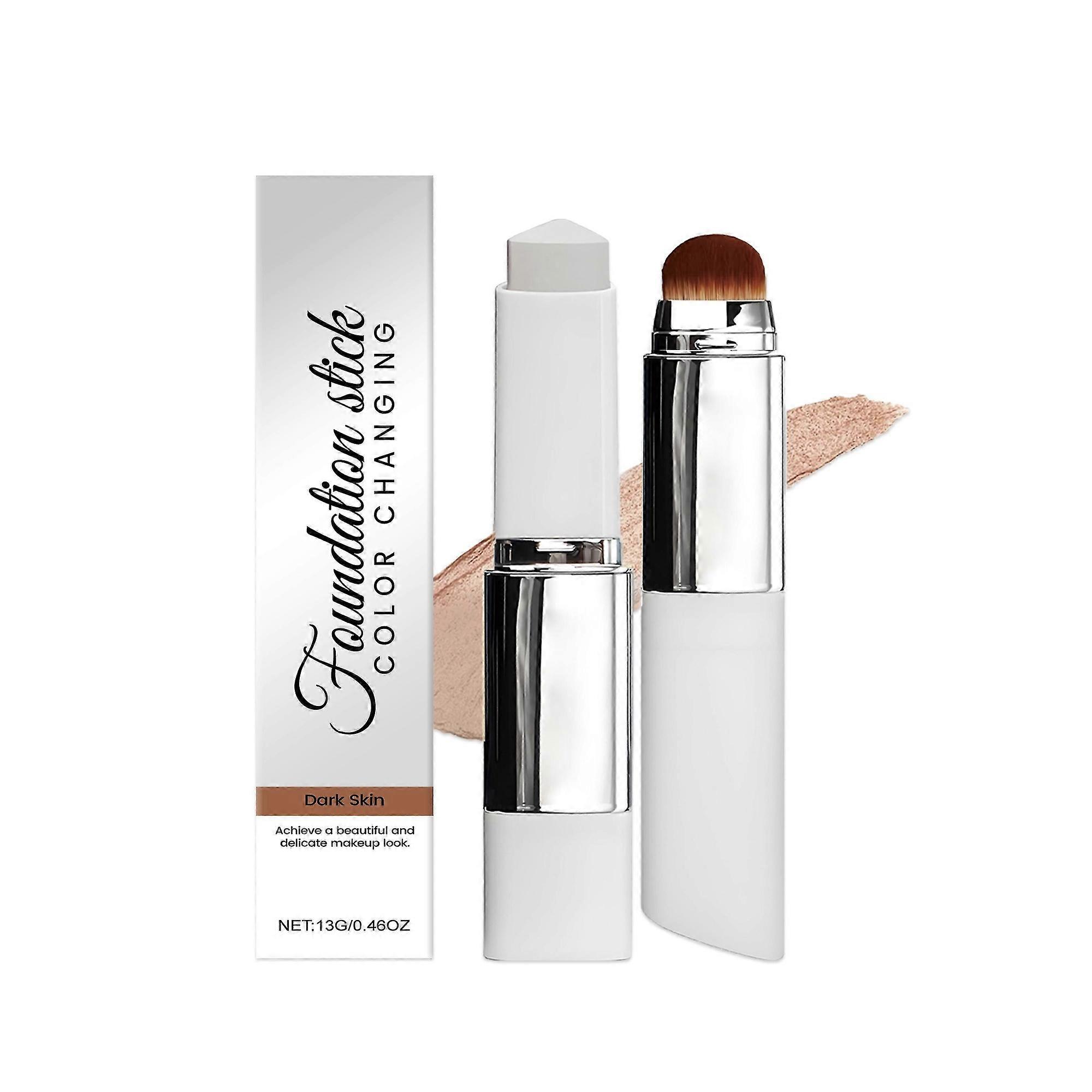 Deep Flesh Color Two-In-One Color Changing Stick Foundation Texture Lightweight Moisturizing Brightening Nourishing Skin Matte Clear Makeup Feeling