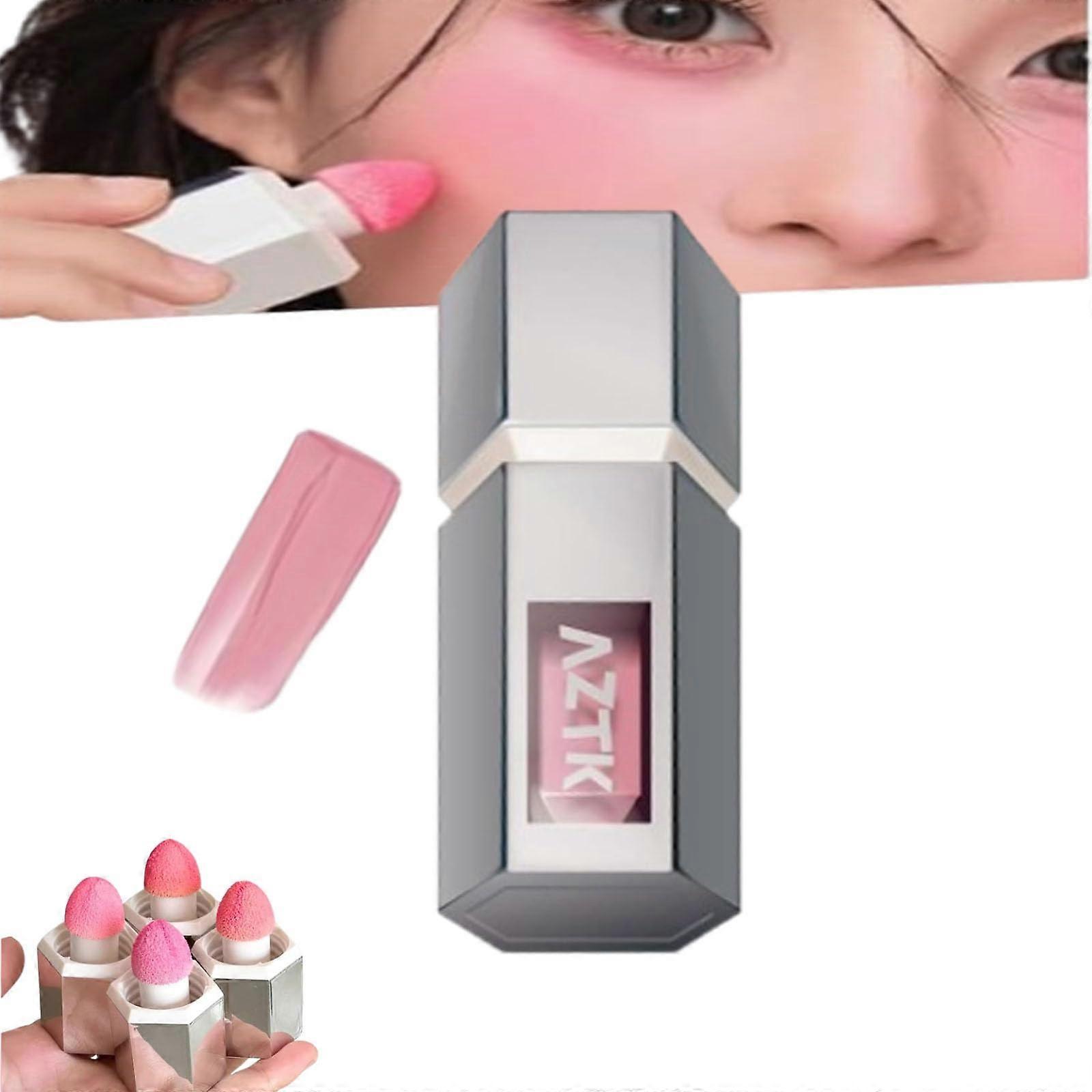 LongLasting Liquid Blush with Sponge Applicator, Sweat Proof LiquidtoPowder Finish JC04